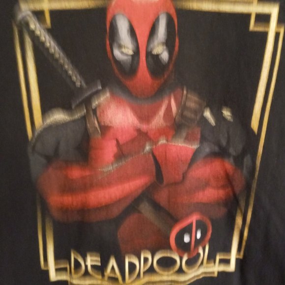 UNIVERSAL STUIDIOS MARVEL DEAD POOL BLACK T SHIRT SZ - Picture 2 of 7